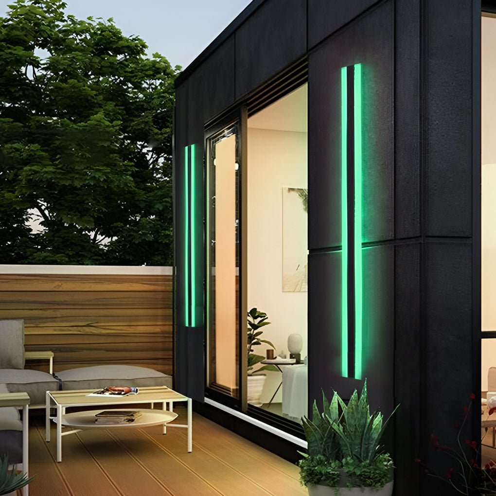 Long Linear Waterproof LED RGB Multi Color Modern Outdoor Sconces - Lamp Outdoor