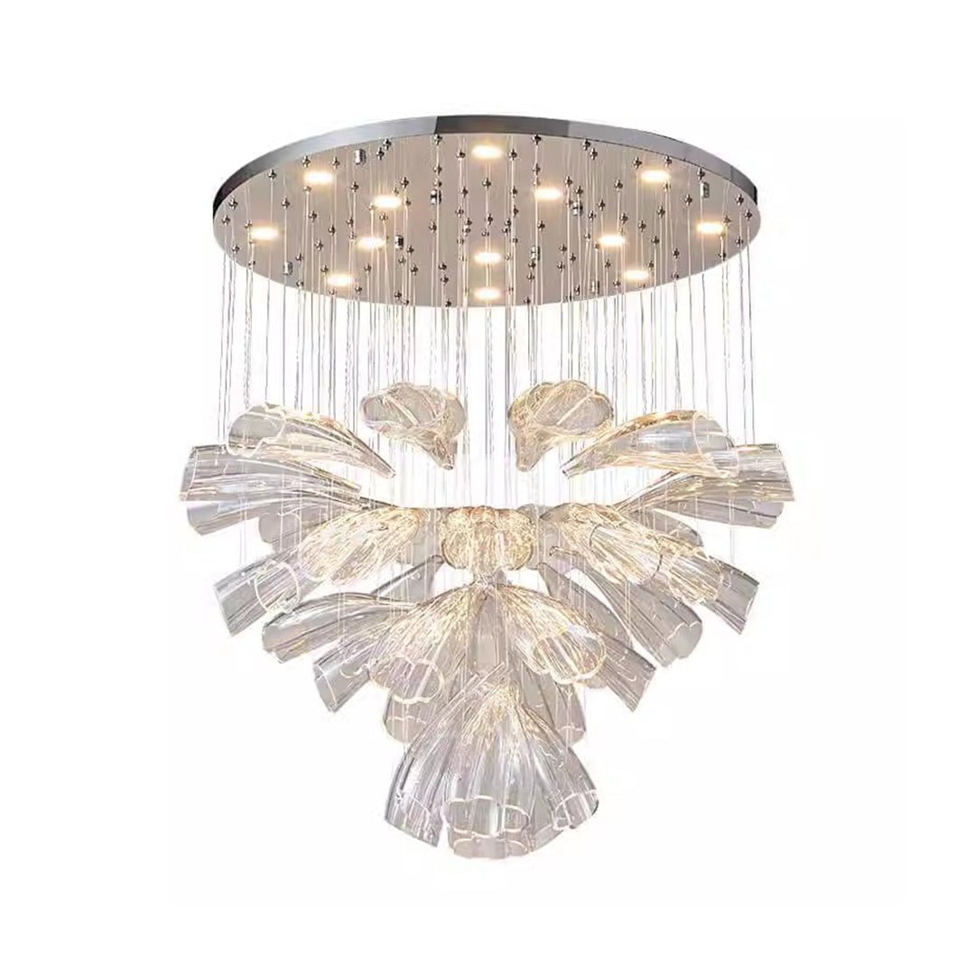 Luxury Flowers Handcrafted Art Glass 3 Step Dimming Modern Chandelier - Lamp Outdoor