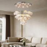 Luxury Flowers Handcrafted Art Glass 3 Step Dimming Modern Chandelier - Lamp Outdoor
