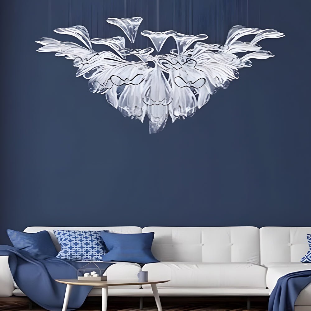 Luxury Flowers Handcrafted Art Glass 3 Step Dimming Modern Chandelier - Lamp Outdoor