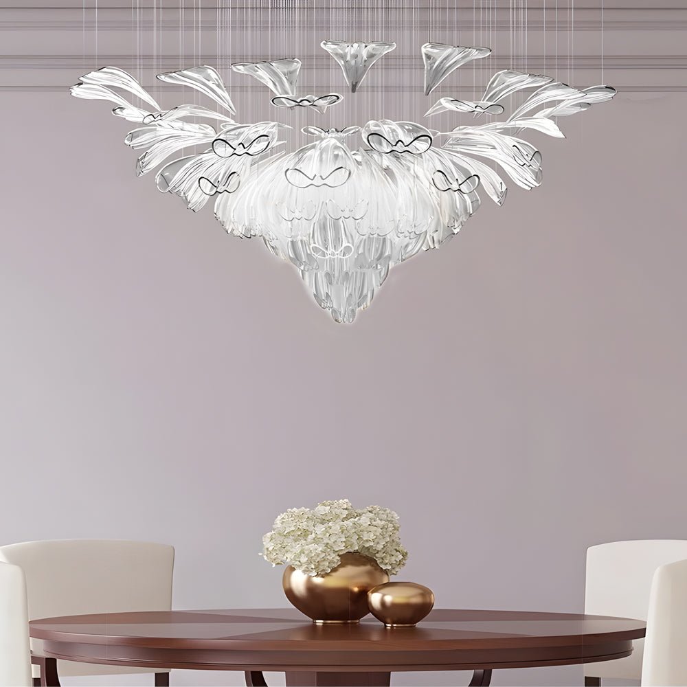 Luxury Flowers Handcrafted Art Glass 3 Step Dimming Modern Chandelier - Lamp Outdoor