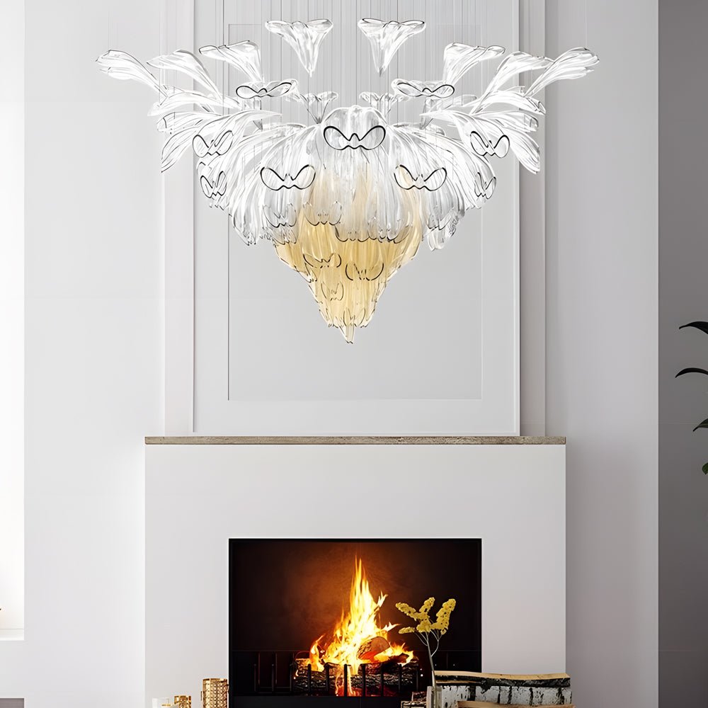 Luxury Flowers Handcrafted Art Glass 3 Step Dimming Modern Chandelier - Lamp Outdoor