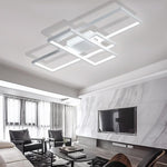 Multi Rectangle Large Flush Mount Ceiling Light with 3 Integrated Tiered Lights - Lamp Outdoor