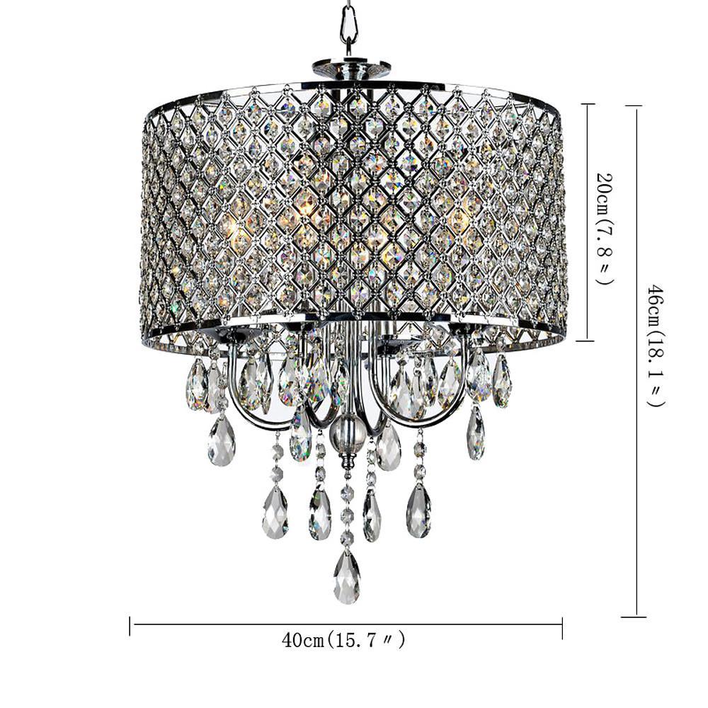 Electroplated Metal Crystal LED Country Chandeliers Kitchen Pendant Light - Lamp Outdoor
