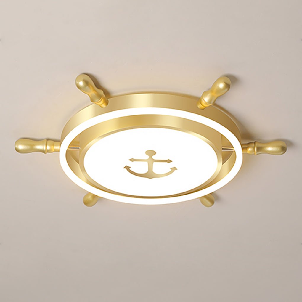 Mediterranean Style Cartoon Rudder Design LED High Transmittance Ceiling Lamp - Lamp Outdoor