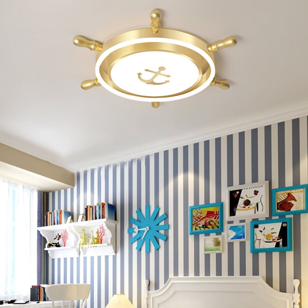 Mediterranean Style Cartoon Rudder Design LED High Transmittance Ceiling Lamp - Lamp Outdoor