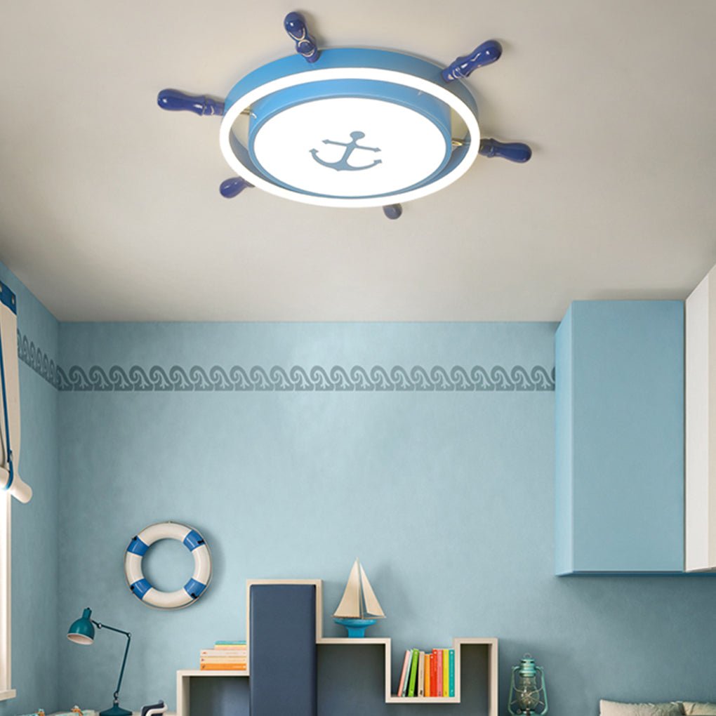 Mediterranean Style Cartoon Rudder Design LED High Transmittance Ceiling Lamp - Lamp Outdoor