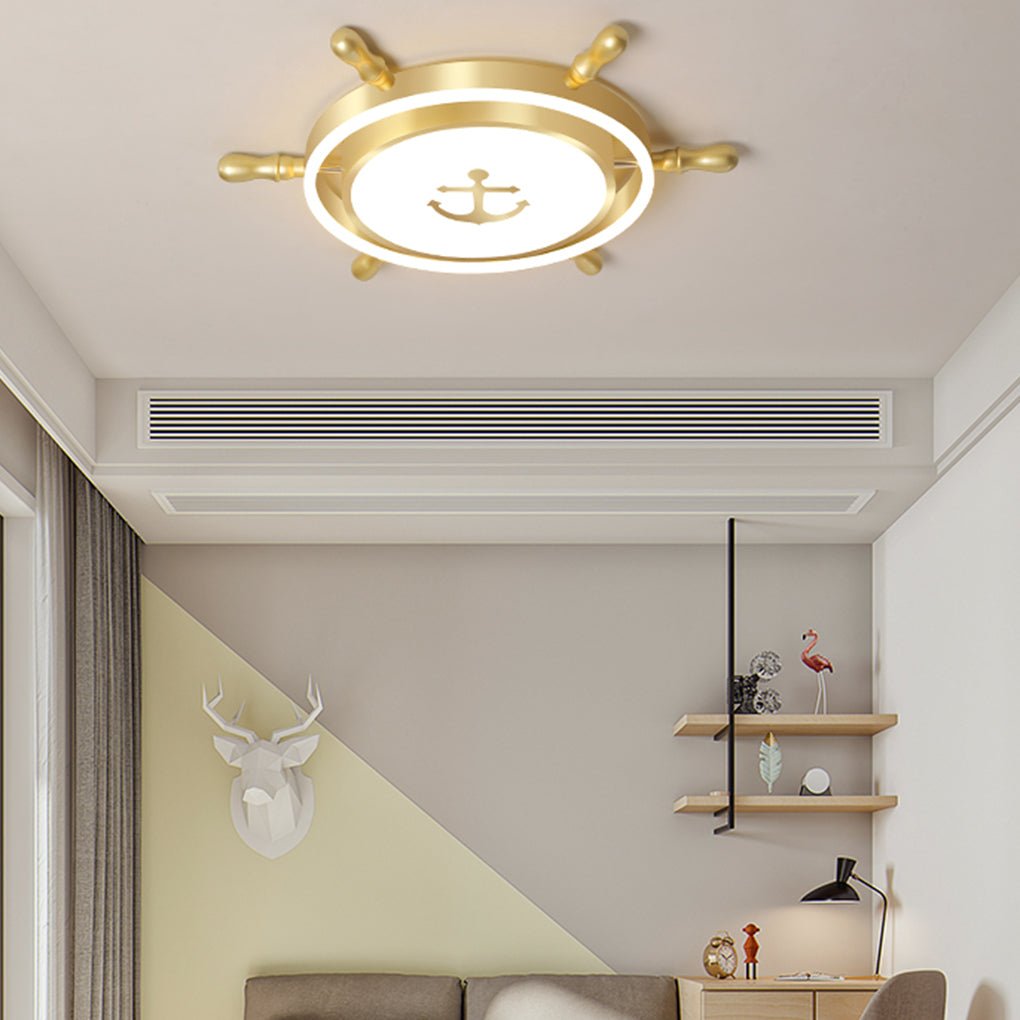 Mediterranean Style Cartoon Rudder Design LED High Transmittance Ceiling Lamp - Lamp Outdoor