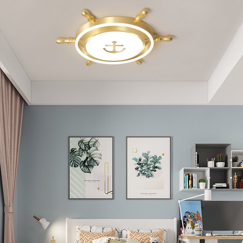 Mediterranean Style Cartoon Rudder Design LED High Transmittance Ceiling Lamp - Lamp Outdoor