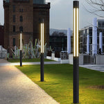 Cylinder Shaped LED Black Modern Outdoor Landscape Bollar Lights