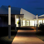 Cylinder Shaped LED Black Modern Outdoor Landscape Bollar Lights