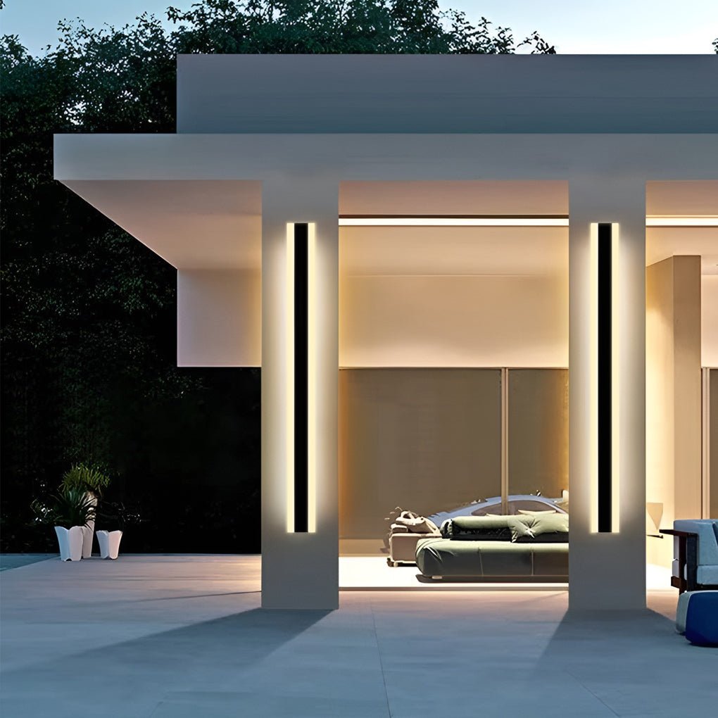 Linear LED Long Outdoor Wall Light Minimalist Exterior Wall Mount Lights Waterproof for Porch - Lamp Outdoor