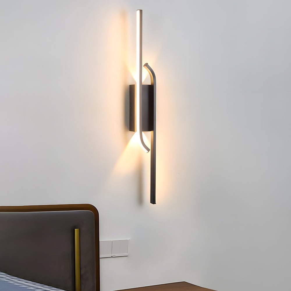 Minimalist Long LED Linear Lights Aluminum Black Wall Lights - Lamp Outdoor