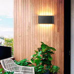 2 - Light Black Modern Low Profile Exterior Porch LED Slim Outdoor Up Down Wall Light