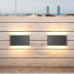 2 - Light Black Modern Low Profile Exterior Porch LED Slim Outdoor Up Down Wall Light