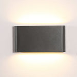 2 - Light Black Modern Low Profile Exterior Porch LED Slim Outdoor Up Down Wall Light