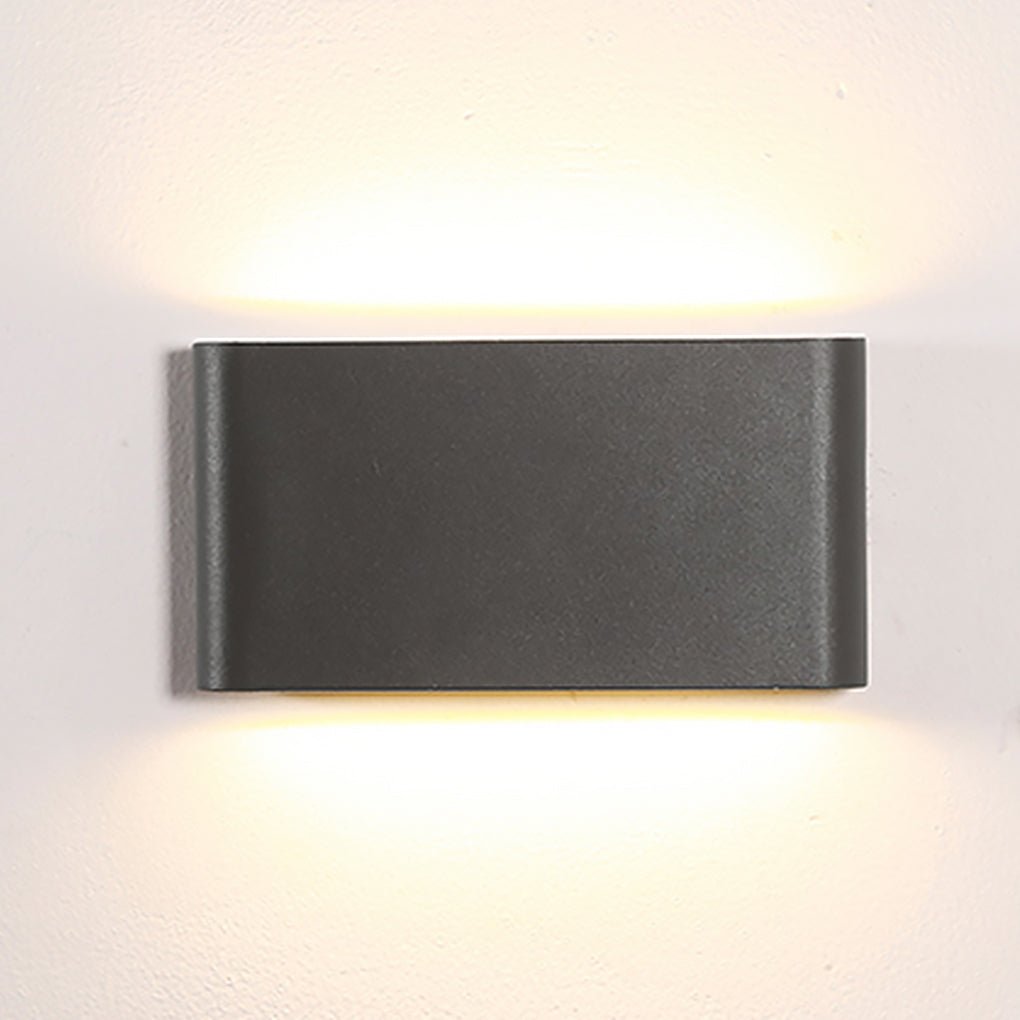 2 - Light Black Modern Low Profile Exterior Porch LED Slim Outdoor Up Down Wall Light
