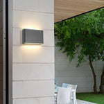 2 - Light Black Modern Low Profile Exterior Porch LED Slim Outdoor Up Down Wall Light