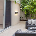 2 - Light Black Modern Low Profile Exterior Porch LED Slim Outdoor Up Down Wall Light