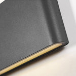 2 - Light Black Modern Low Profile Exterior Porch LED Slim Outdoor Up Down Wall Light
