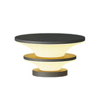 Minimalist stacked disc light with contemporary design featuring warm LED illumination
