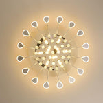 Flower Shaped Dimmable LED Crystal Modern Flush Mount Lighting Ceiling Light - Lamp Outdoor
