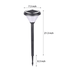 Modern Black LED Solar Pathway Lights 27.6-Inch High with Clear Frosted Lampshade - Lamp Outdoor