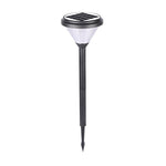 Modern Black LED Solar Pathway Lights 27.6-Inch High with Clear Frosted Lampshade - Lamp Outdoor