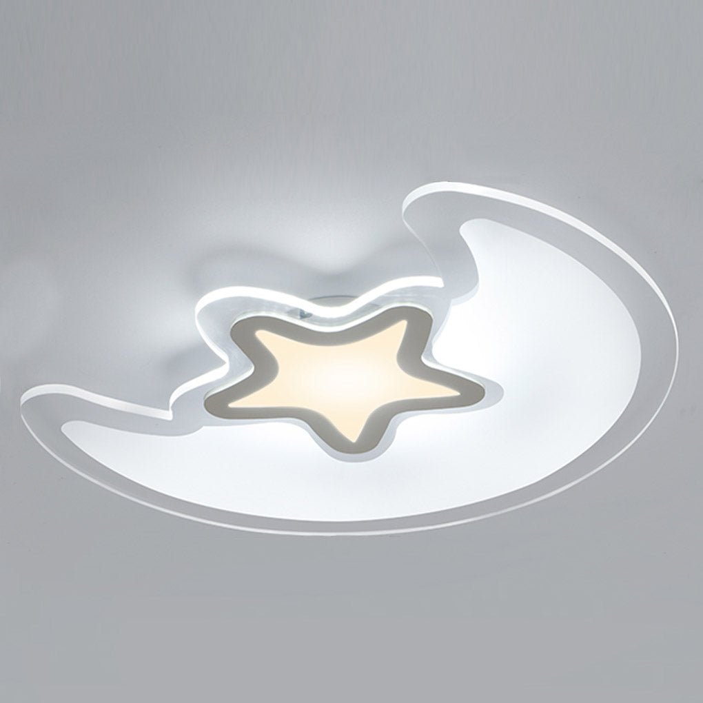 Modern Creative Special-shaped Trichromatic Dimming Moon Star Ceiling Light - Lamp Outdoor