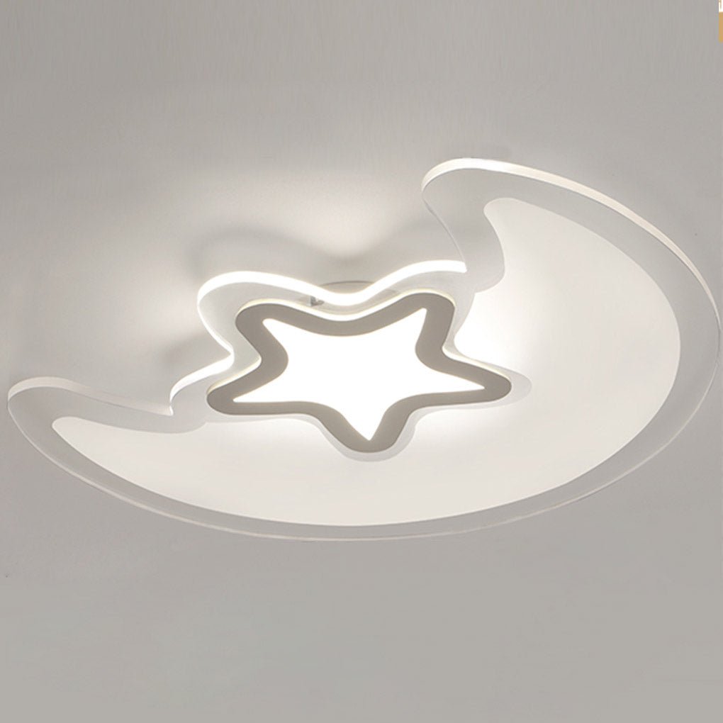 Modern Creative Special-shaped Trichromatic Dimming Moon Star Ceiling Light - Lamp Outdoor