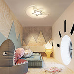 Modern Creative Special-shaped Trichromatic Dimming Moon Star Ceiling Light - Lamp Outdoor