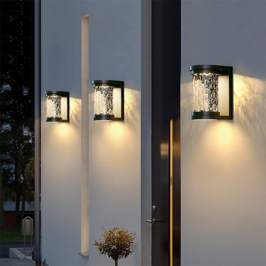 Modern Luxury Glass Stereoscopic Luminescence Cylindrical LED Wall Light - Lamp Outdoor