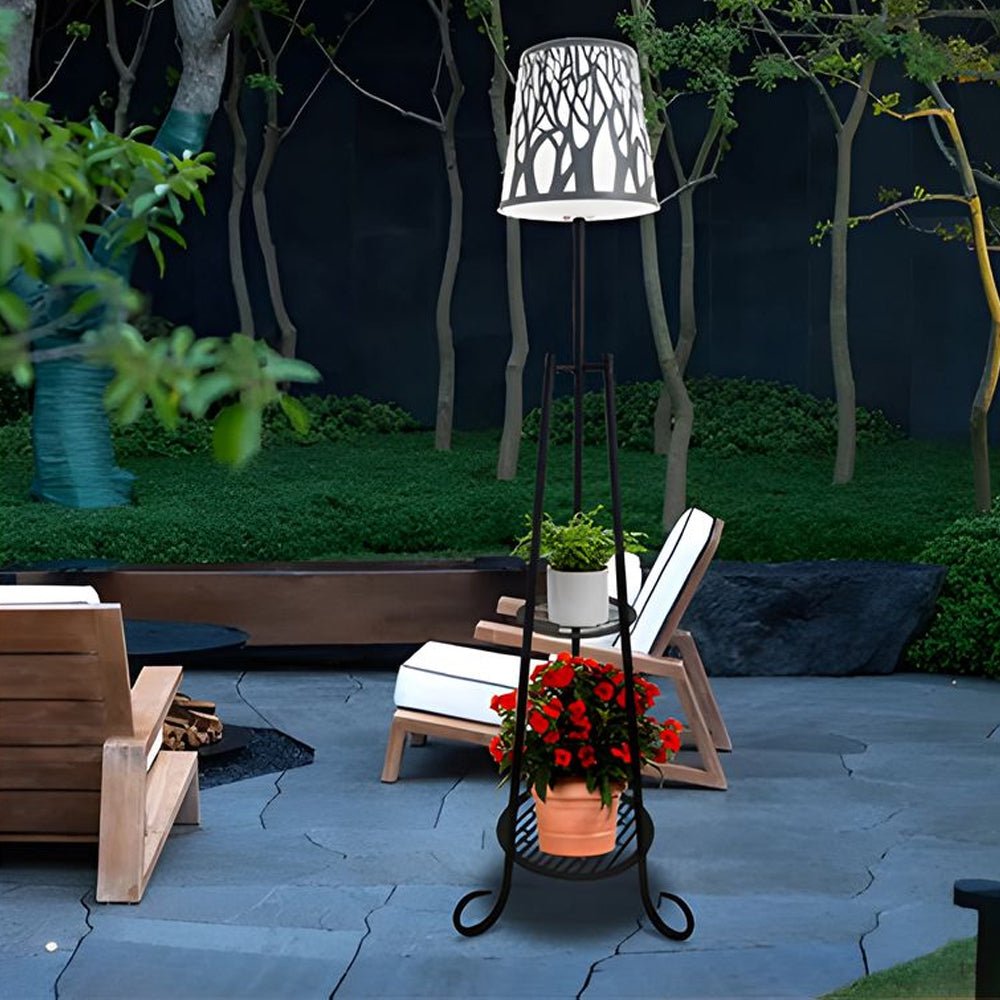 Modern Outdoor Floor Lamp with Shelves - Lamp Outdoor