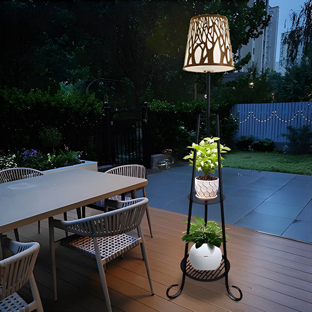 Modern Outdoor Floor Lamp with Shelves - Lamp Outdoor