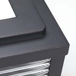 Square Ribbed Glass Outdoor Pier Mount Pillar Light - Lamp Outdoor