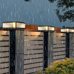 Square Ribbed Glass Outdoor Pier Mount Pillar Light - Lamp Outdoor