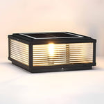 Square Ribbed Glass Outdoor Pier Mount Pillar Light - Lamp Outdoor