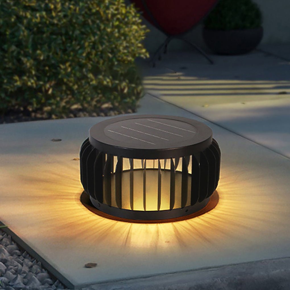 Modern Outdoor Waterproof Solar Three - color Dimming LED Garden Lamp Post Light