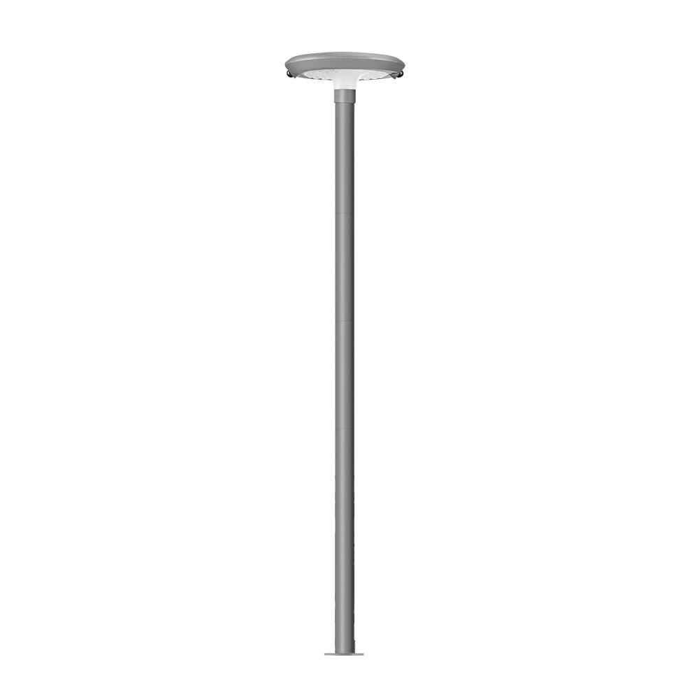 Modern Round Dual Motion Sensor LED Solar Garden Post Lights - Lamp Outdoor