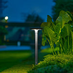 Modern Round Dual Motion Sensor LED Solar Garden Post Lights - Lamp Outdoor