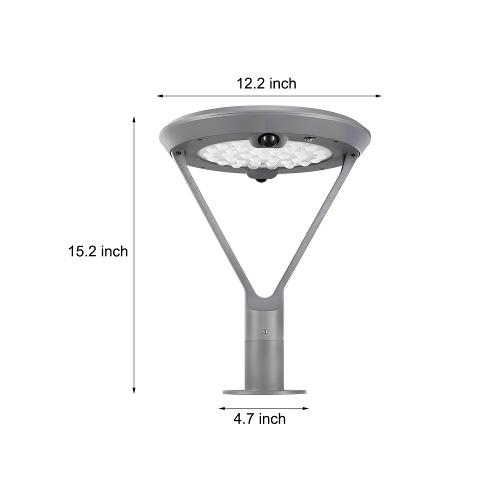 Modern Round Dual Motion Sensor LED Solar Post Lights - Outdoor Pillar Lamp - Lamp Outdoor