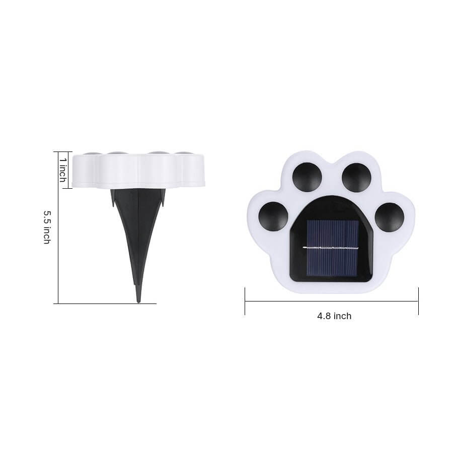 Modern Solar-Powered LED Animal Paw Lights Step Stairs Lighting - Lamp Outdoor