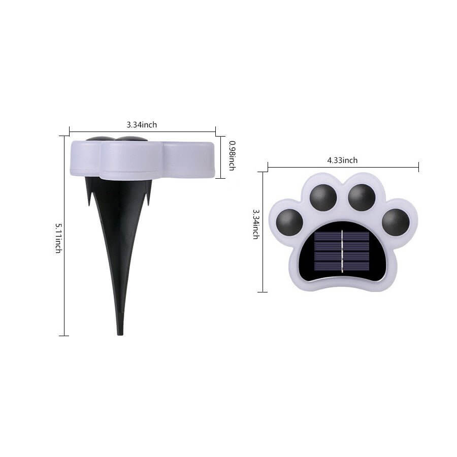 Modern Solar - Powered LED Animal Paw Lights Step Stairs Lighting