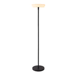 Black floor lamp with cream shade