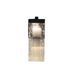 Technical specification drawing showing dimensions of modern outdoor wall light models