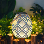 Moroccan Portable & Hanging White Solar LED Outdoor Patterned Lantern - Lamp Outdoor
