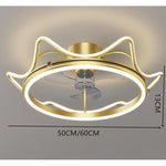 Crown Shaped Bedroom Ceiling Fans with LED lights Gold Bladeless Ceiling Fan Light - Lamp Outdoor
