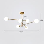 6-light Sputnik LED Electroplated Glass Gold Modern Chandeliers Ceiling Lights - Lamp Outdoor