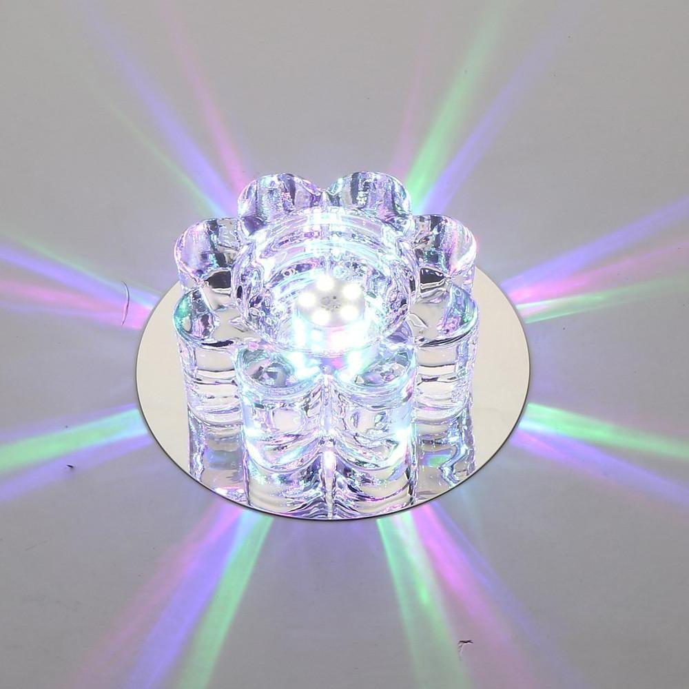 Electroplated Metal Crystal Flower Multi Color LED Modern Ceiling Light - Lamp Outdoor