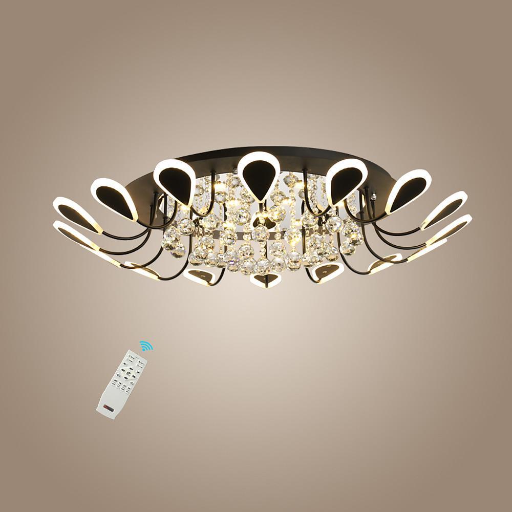 Flower Shaped Dimmable LED Crystal Modern Flush Mount Lighting Ceiling Light - Lamp Outdoor